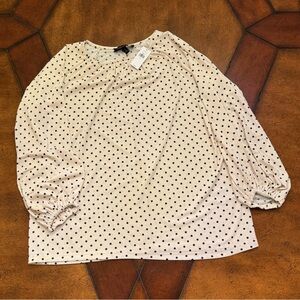 Banana Republic Size Small Blouse Off White w/ Black Polka Dot